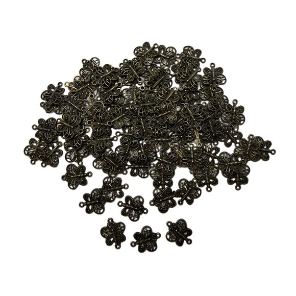 80 Piece Filigree Butterfly Connectors Findings Jewelry Making Supplies Destash - Picture 2 of 6